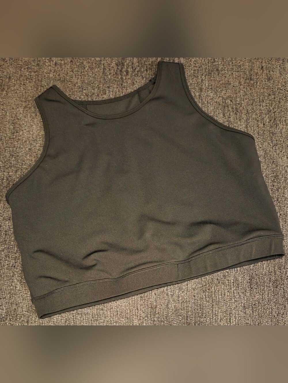 POP Fit Black High Neck Crop Activewear Top With Criss-cross Back. Size 2X